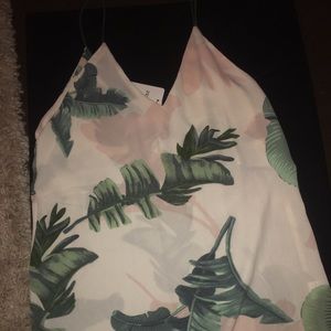 Tropical print mini dress